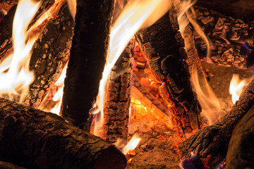 Camp fire in the nigth