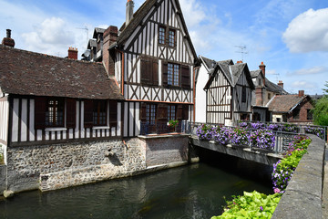 Bernay, France - august 11 2016 : picturesque city in summer