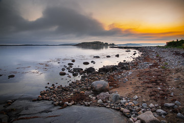 Fototapeta na wymiar Sunlight at the Sweden coast line