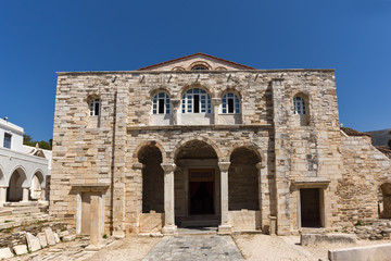 Frontal view of Church of Panagia Ekatontapiliani in Parikia, Paros island, Cyclades, Greece