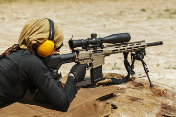Young female sniper