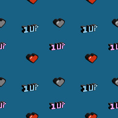 8 bit hearts pattern