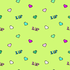 8 bit hearts pattern