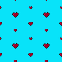 8 bit hearts pattern