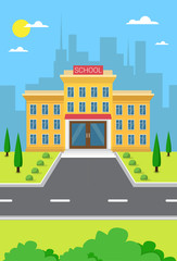 Obraz premium School Building Exterior City View