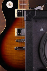 Fototapeta premium Electric Guitar and Amplifier Vintage Close Up. All for Rock.