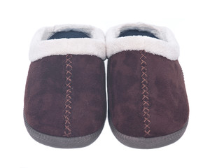 Furry cozy warm sleepers separated on white background