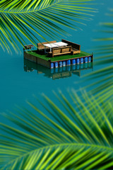 Naklejka premium boat on lake
