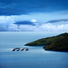 Fototapeta premium fish farm in Mediterranean
