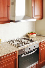 stove and oven in domestic kitchen