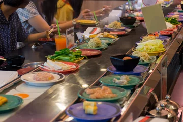 Fotobehang Japan restaurant belt buffet © pongmoji