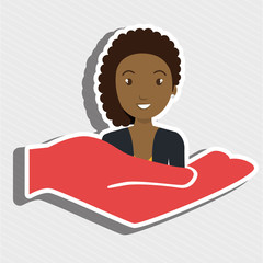 hand holding woman vector illustration eps 10