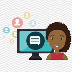 woman social media apps vector illustration eps10