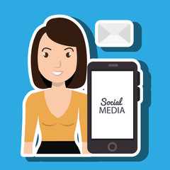 woman social media apps vector illustration eps10