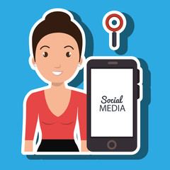 woman social media apps vector illustration eps10