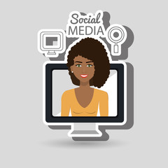 woman social media apps vector illustration eps10