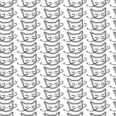Illustration of a seamless pattern with cats
