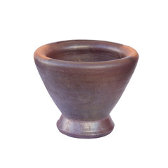 Stone mortar on white background