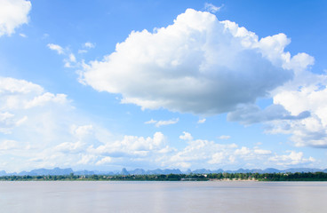 mekong river and bluesky,thailand