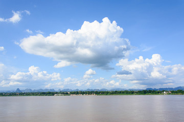 mekong river and bluesky,thailand