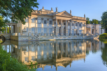 Fototapeta na wymiar Royal Lazienki Park in Warsaw - Palace one Isle, north facade