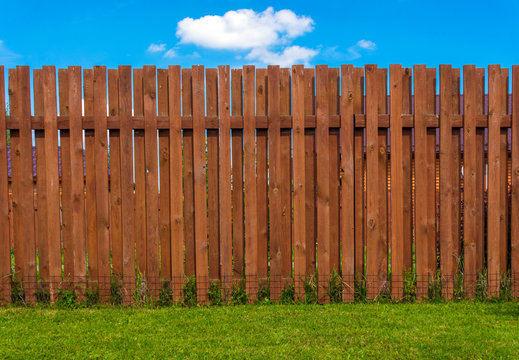 Wooden fence in a country house