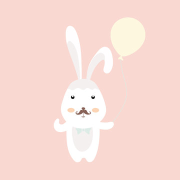 Cute Bunny with balloon.

