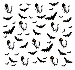Happy Halloween with Halloween icons, pattern and background
