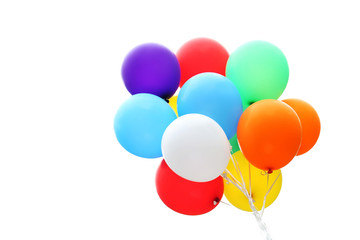 Colorful balloons isolated on a white