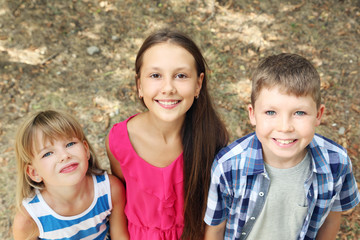 Portrait of childrens in the park