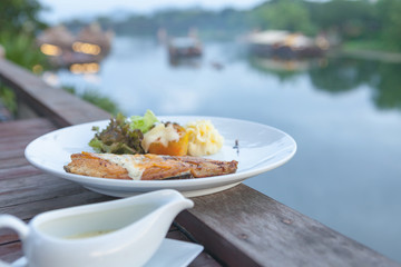 White sea bass steak sauce