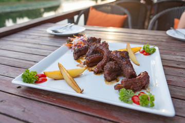 Pork spare ribs barbecue