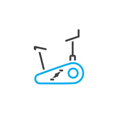 stationary bike line icon, outline vector logo illustration, linear pictogram isolated on white