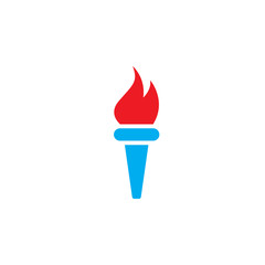 Burning torch icon vector, solid logo illustration, pictogram isolated on white - obrazy, fototapety, plakaty