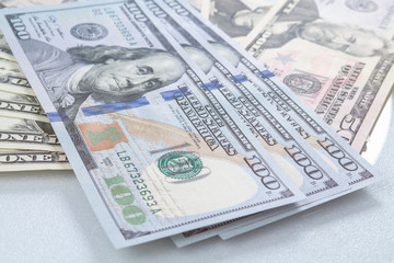 Blur dollar bank background.