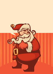cartoon Santa Claus Vector image for greeting Christmas card tem