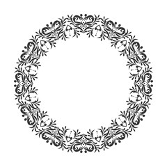 Vintage round frame. Decorative romantic frame for your design for any holiday