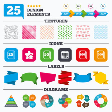 In pack sheets icons. Quantity per package.