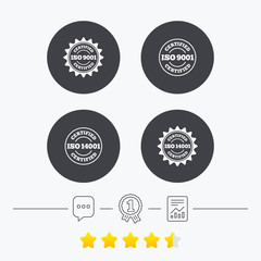 ISO 9001 and 14001 certified icon. Certification