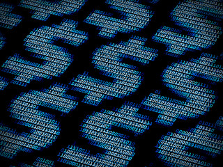 Digital dollar sign background