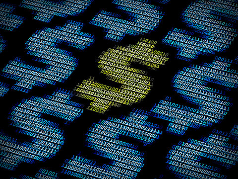 Digital dollar sign background