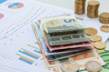 Financial and business chart and graphs