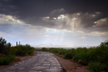 God Rays Coming Through Rain Clouds