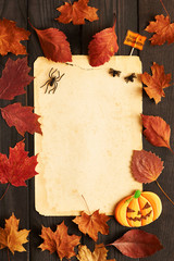 Naklejka na ściany i meble Halloween invitation over wooden background