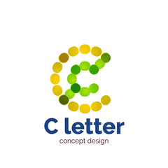 Vector modern minimalistic dotted letter concept logo
