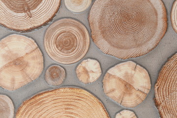 Fototapeta na wymiar surface of the tile floor in pattern brown wood.