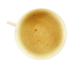 White cup of coffee with foam