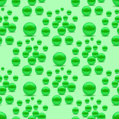 Fresh Natural Green Peas Seamless Pattern Isolated on Green