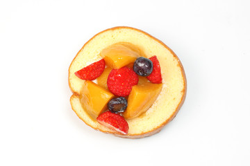 Fruit cream roll cake