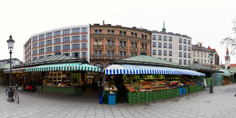 Fototapeta premium Viktualienmarkt Bayern München marktplatz traditionelle Markt im Zentrum